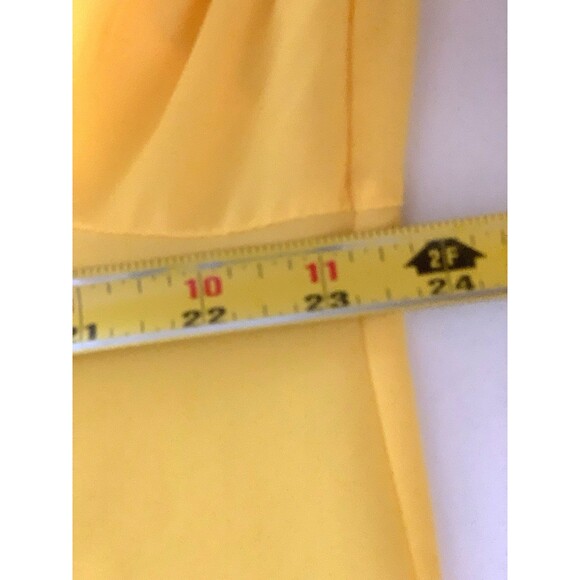 Embroidered Sheer Floral Tunic Pockets Tie at Neck Lantern Sleeves XL Yellow - Picture 7 of 10